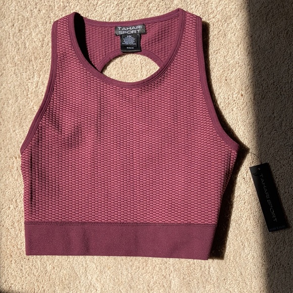 Tahari sport bubble knit keyhole sports bra top S / M or L / XL - Picture 16 of 17